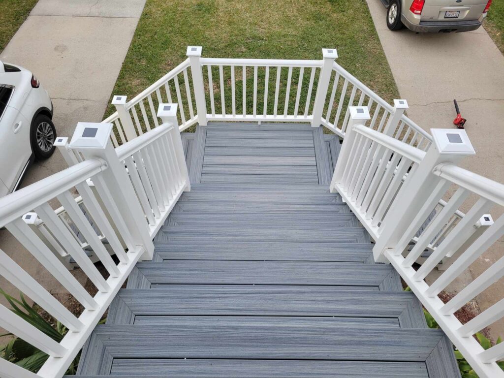 rebuit stairs for deck with composite decking in Tarpon Springs